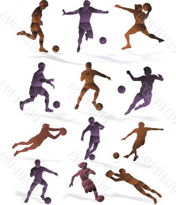 Football 3D a vector of a retro design