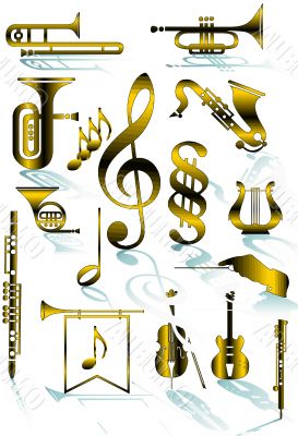 Symbols of musical instruments