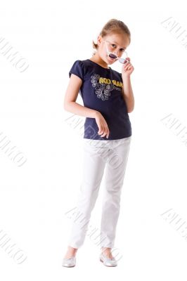 Child with her sunglasses Child with her sunglasses