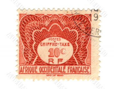Old stamp from French West Africa 10c Old stamp from French West Africa 10c