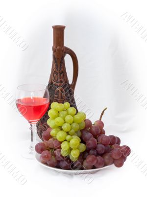 Bright still life with wine