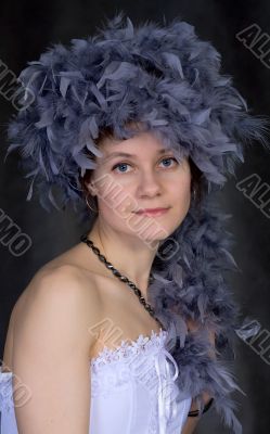 Portrait of thel girl with a boa