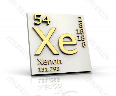 Xenon form Periodic Table of Elements