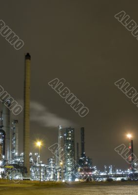 A night view of Industial plants