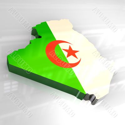 3d made flag map of algeria