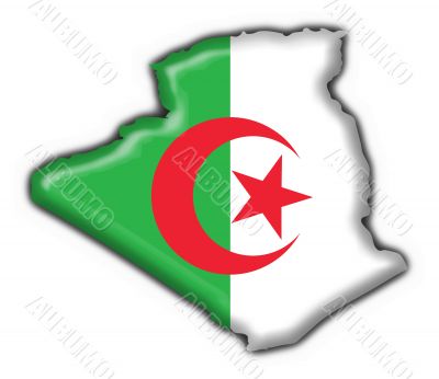 Algeria button flag map shape