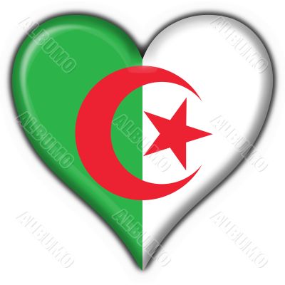 Algeria button flag heart shape