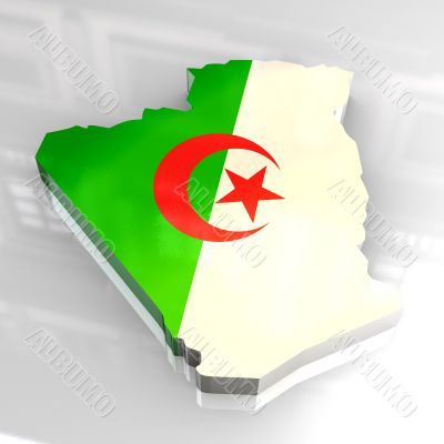3d flag map of algeria