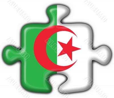  Algeria button flag puzzle shape