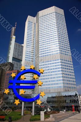 Euro Sign Outside European Central Bank