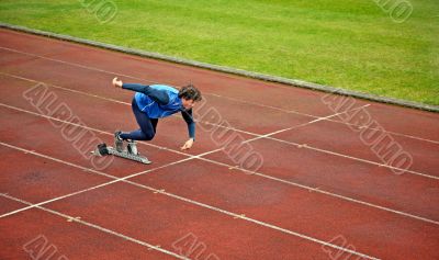 Runner Off the Starting Block