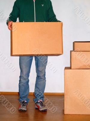 Man with boxes