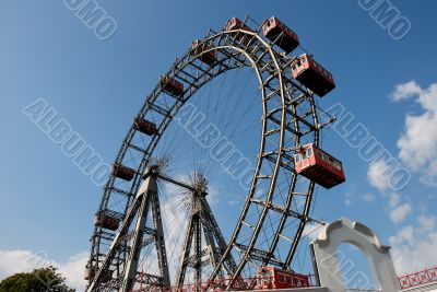 Observation wheel in amusement park