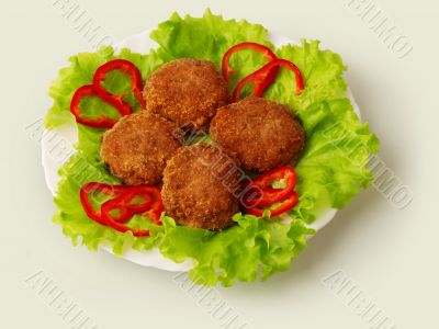 Fried meatballs decorated...