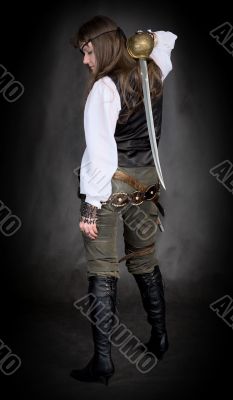 The girl - pirate with eye patch