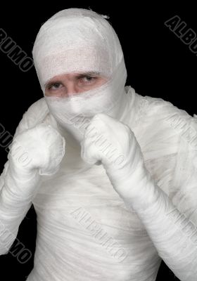 Man in bandage