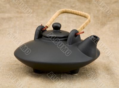 Black ceramic chinese teapot