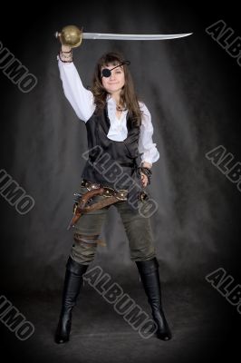 The girl - pirate with eye patch