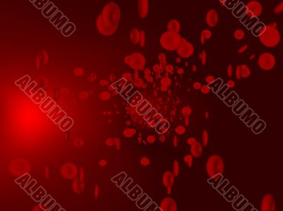 Blood cells inside blood vessel