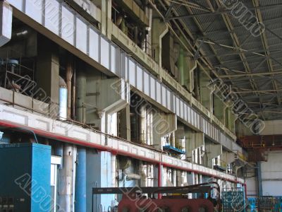 Machinery, tubes and steam turbines inside power plant