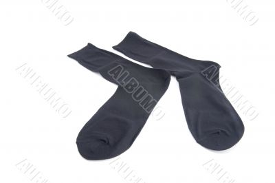 Black socks on white
