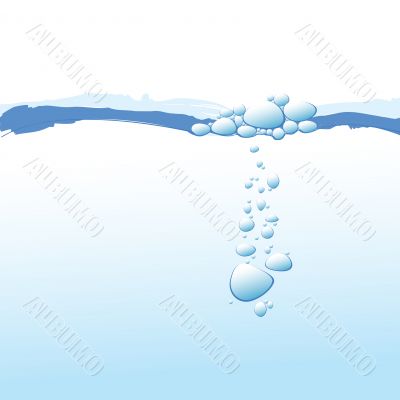 Blue water with bubbles Blue water with bubbles