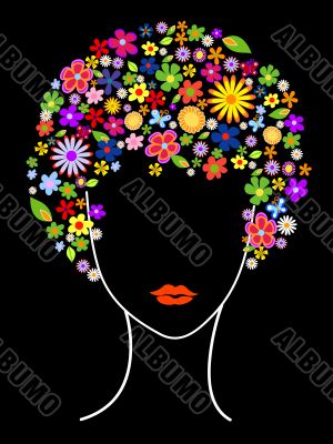Beautiful girl with flowers in hair Beautiful girl with flowers in hair