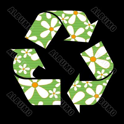 Recycle signs with flowers Recycle signs with flowers