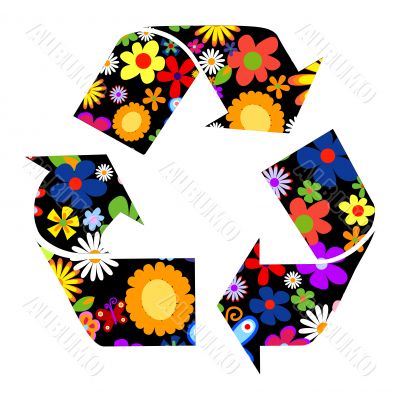 Recycle signs with flowers Recycle signs with flowers