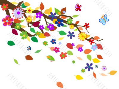 Spring flowers background vector illustration