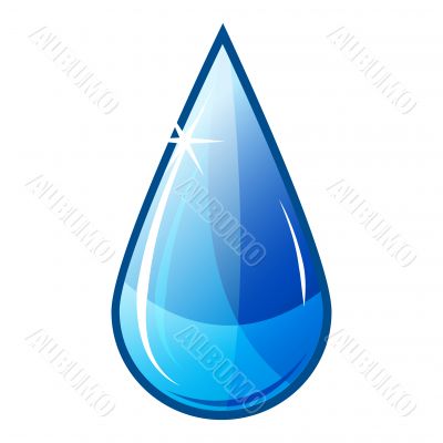 vector illustration icon of blue water drop falling