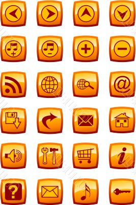 Vector illustration of glossy multimedia icon set