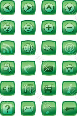 Vector illustration of glossy multimedia icon set