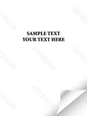 White paper with realistic page curl