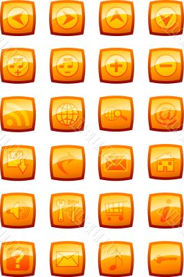 Vector illustration of glossy multimedia icon set