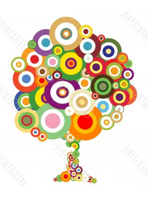 Abstract vector tree with colorful bubbles Abstract vector tree with colorful bubbles