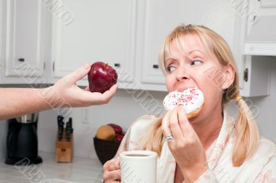 Fruit or Donut Healthy Eating Decision