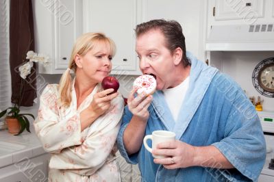 Fruit or Donut Healthy Eating Decision Fruit or Donut Healthy Eating Decision