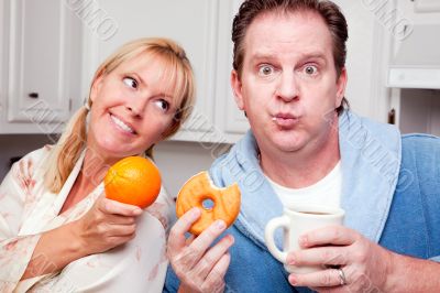 Fruit or Donut Healthy Eating Decision Fruit or Donut Healthy Eating Decision
