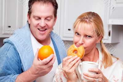 Fruit or Donut Healthy Eating Decision Fruit or Donut Healthy Eating Decision