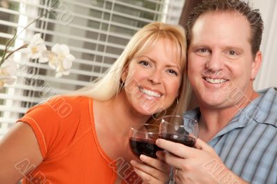 Happy Couple Enjoying Wine