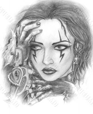 Gothic girl sad