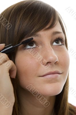 Portrait teenager with mascara