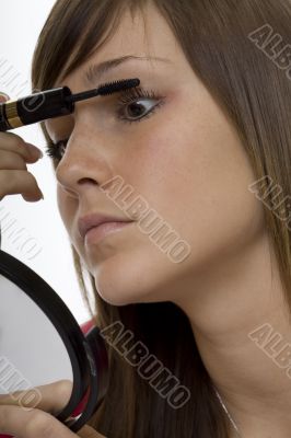 Portrait teenager with mascara