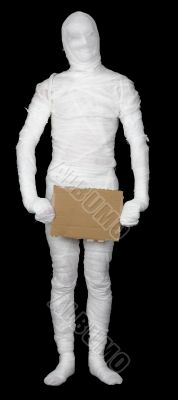 Egypt mummy hold tablet in hands