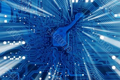 Tech industrial electronic blue background