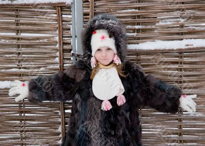 little girl at fence little girl at fence