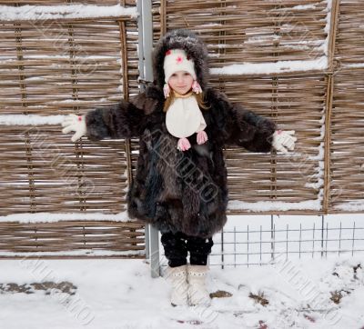 little girl at fence little girl at fence