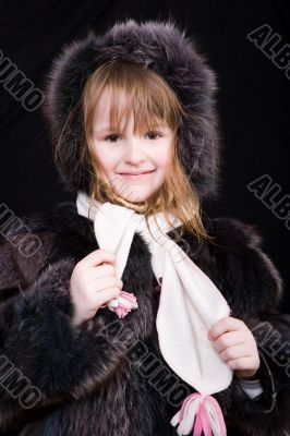 little girl in fur