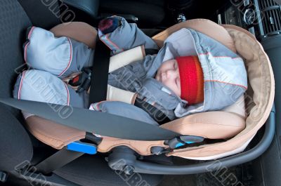 Child in car safety seat
